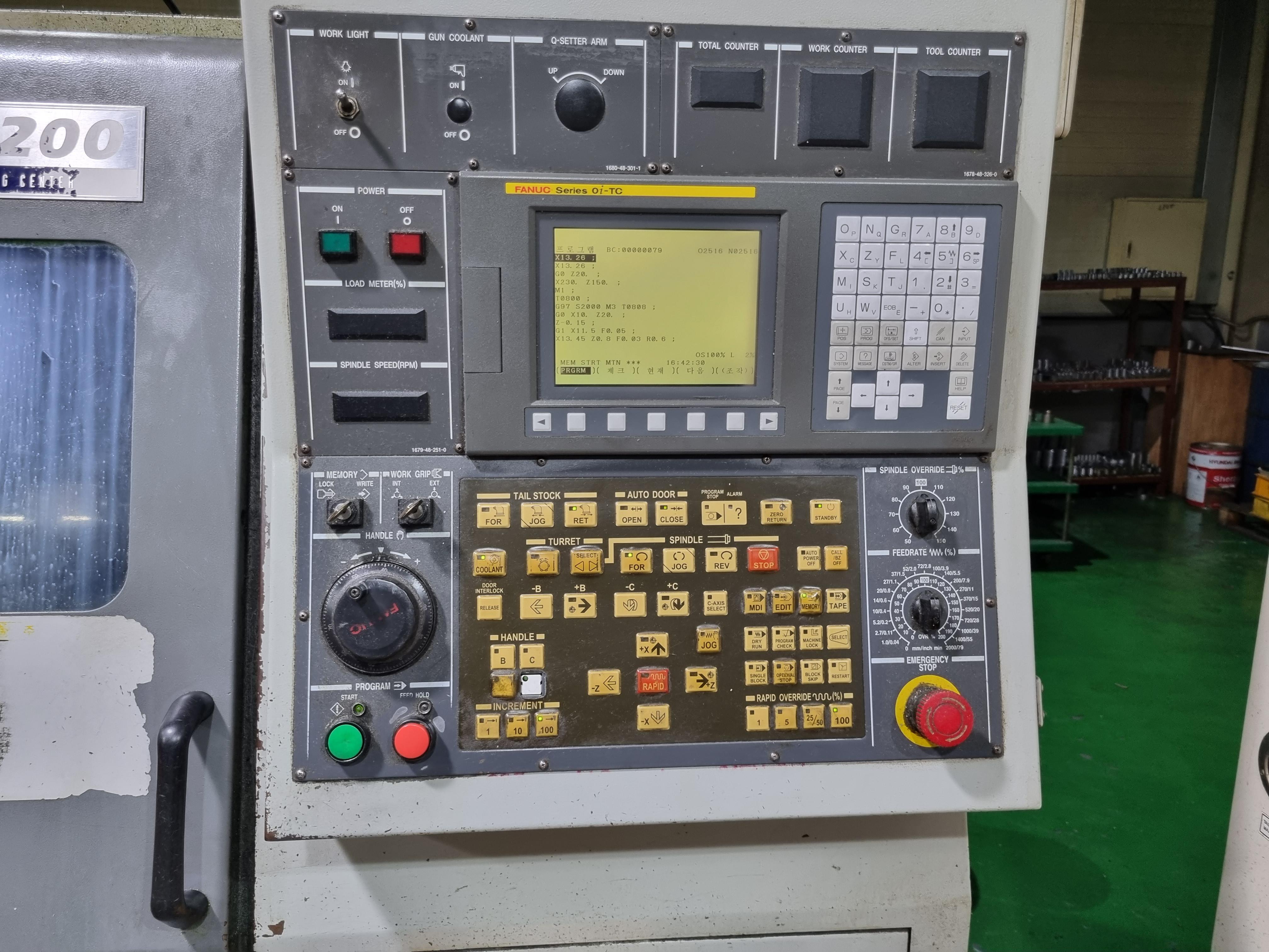 HYUNDAI-WIA 8" CNC LATHE SKT200 200712 TAILSTOCK Q-SETTER